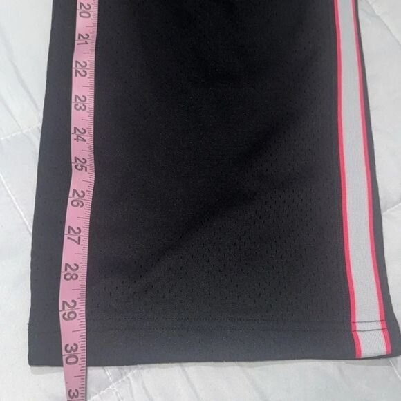 Danskin Now Womens Black Mesh Athletic Pants W/ Pink & White Stripes L/10-12 - Picture 7 of 8